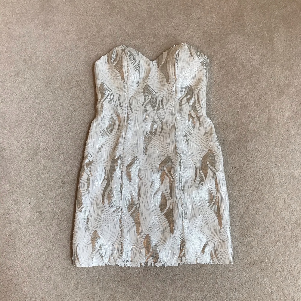 White & Silver Cocktail Dress
